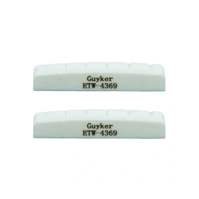 Image of Guyker 43mm Guitar Bone Nut White Pre Slotted Nuts for 6 String LP Les Paul Style Electric Replacement Parts Accessories 43mm*6mm*9mm (2 Pieces), ETW 4369