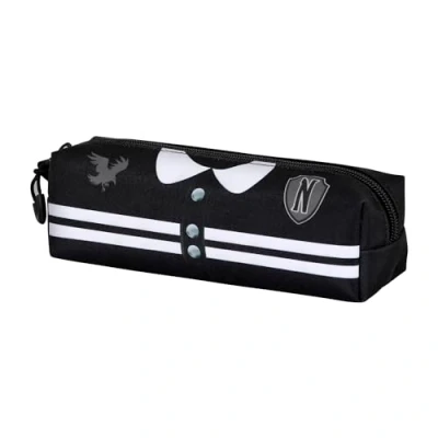 Image of Wednesday Varsity 2.0 FAN Square Pencil Case, Black, 21 x 8 cm