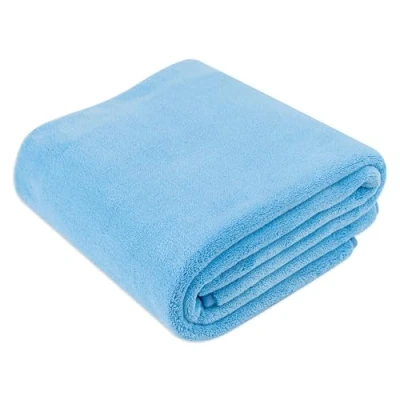 Image of Amazon Basics Microfibre Towels for Cars, Cleaning Cloth, 63.5 x 91.5 cm, Blue