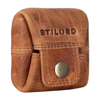 Image of STILORD &#039;Claron&#039; Mini Coin Pouch Leather Purse Small Vintage Wallet Slim for Change Men Women Genuine Cow Hide in Gift Box, Colour:Kara Cognac