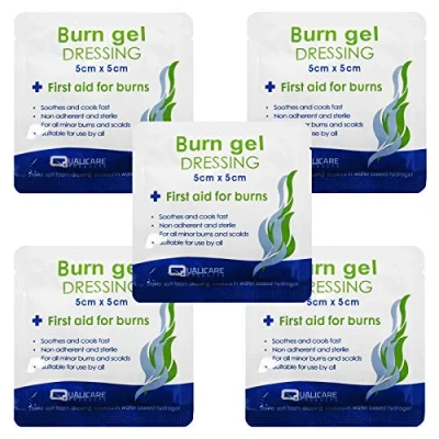 Image of 5 Pack Qualicare 5cm x Small Burns Scalds Emergency Non Adherent Dressings