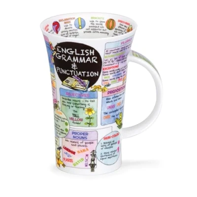Image of Dunoon Glencoe Fine China Educational English Grammar &amp; Punctuation Mug Cup 500ml