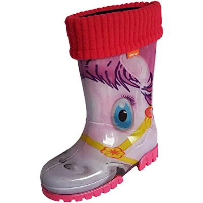 Image of Demar Twister Kids, Girls, Boys, Wellington Boots, Lined Rain Boots 8.5/9 UK Child (Label 26/27) Pony