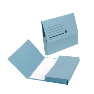 Image of New. 5 Star Document Wallet Half Flap 285gsm Capacity 32mm Foolscap Blue [Pack 50]