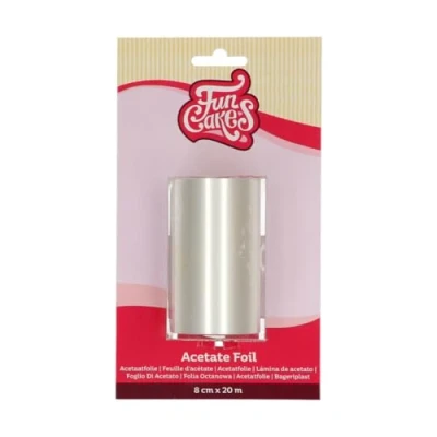Image of FunCakes Acetate Foil: Foodsafe, Suitable for Chocolate, Making Cheesecake and Bavarois, 8 cm x 20 m