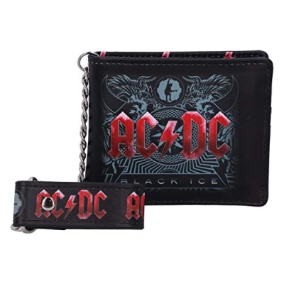 Image of Nemesis Now Officially Licensed AC/DC Black Ice Album Embossed Wallet and Chain, 11cm