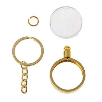 Image of LUOFANG 27mm Commemorative Coin Holder Keyring Medallion Souvenir Pendant Keychain Gold# 27
