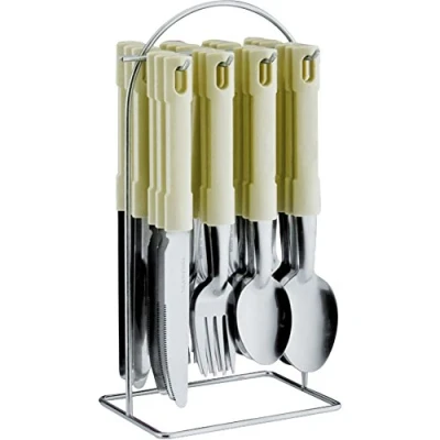 Image of Prima 24 PC CUTLERY SET STAINLESS STEEL with TRAY/STAND (Cream Stand)