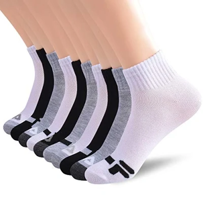 Image of Fila Women&#039;s Ankle Quarter Socks(10 Pack), Multi, One Size (Pack of 10)