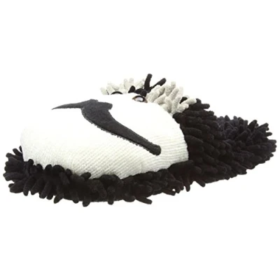 Image of Aroma Home Shoes Women&#039;s Moustache Fuzzy Slippers, White (White), M UK