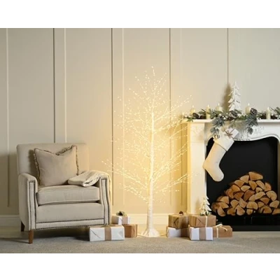 Image of Festive Productions Light Up Micro Dot White Christmas Tree with 500 Warm LED Lights 120cm Beautiful and Stylish Decoration, Perfect for Home, Living Rooms, Kitchen