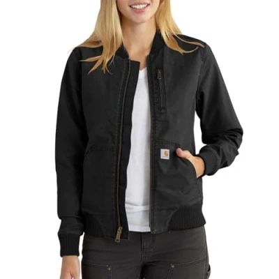 Image of Carhartt Women&#039;s Rugged Flex Relaxed Fit Canvas Jacket, Black, XS