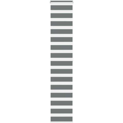 Image of vidaXL Zebra Blind Dark Grey 45x200 cm Fabric Width 40.9 Polyester