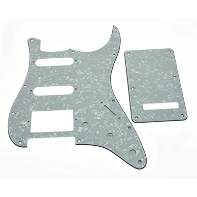 Image of Dopro Strat HSS Guitar Pickguard ST Back Plate Tremolo Cover for USA/Mexican FD White Pearl