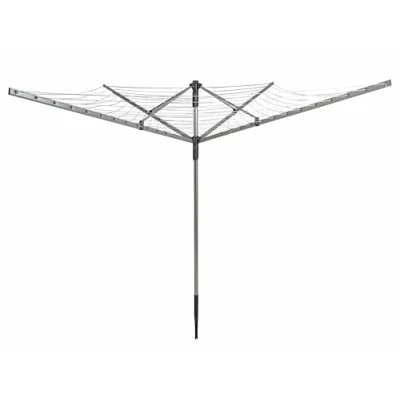 Image of Byinone Rotary Washing Line 50m Rotating Heavy Duty Clothes Airer Outdoor Garden 4 Arm with Ground Spike Aluminium