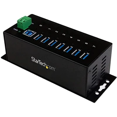 Image of StarTech.com 7 port Industrial Grade USB 3.0 hub with ESD &amp; 350W Surge Protection Rack mountable metal expander splitter (ST7300USBME)