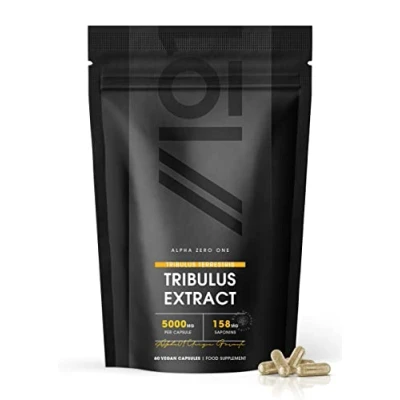 Image of Tribulus Terrestris Extract 5000mg High Strength 95% Saponins 60 Vegan Capsules (2 Months Supply) Resealable and Recyclable Pouch by Alpha01
