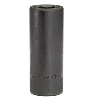 Image of Draper Expert HI TORQ 1/2&quot; 21mm Deep Impact Socket 6 Point Hex Chrome Vanadium Steel Wrench Accessory 14104