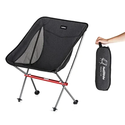 Image of Naturehike Camping Chair, Foldable Chair with Storage Bag, Outdoor Portable for Adults, Lightweight, Supports 330lbs, Backpacking Fishing, Hiking, Beach, Lawn