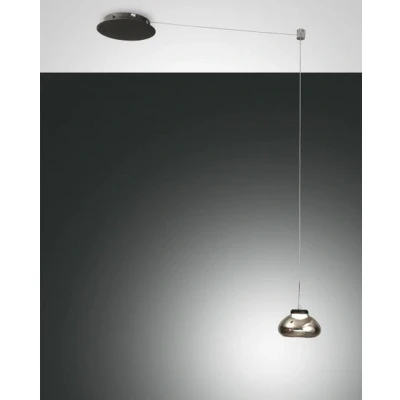 Image of Arabella LED Dome Pendant Ceiling Lights Transparent Grey Glass