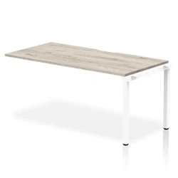 Image of Evolve Plus 1600mm Single Row Ext Kit Grey Oak Top White Frame