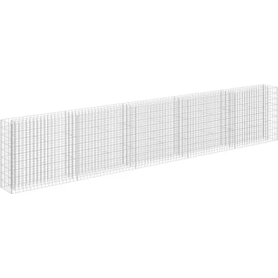 Image of vidaXL Gabion Raised Bed Galvanised Steel 450x30x90 cm