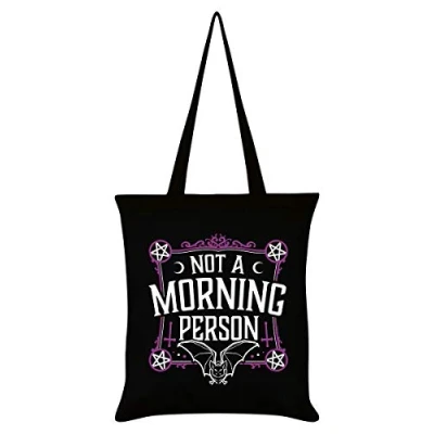 Image of Grindstore Not A Morning Person Tote Bag Black 38x42cm