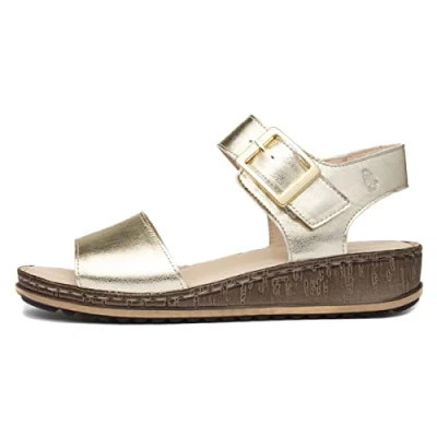 Image of Hush Puppies Women&#039;s Ellie Sandal, Gold, 7 UK