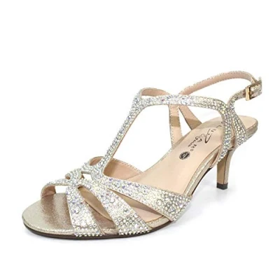 Image of Francie Wide Fit Gemstone Sandal Gold