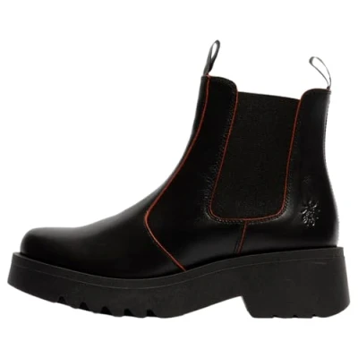 Image of MEDI789FLY Java Leather Women&#039;s Chelsea Heel Boots