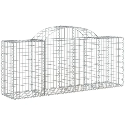 Image of Vidaxl Arched Gabion Baskets 18 pcs 200x50x80/100 cm Galvanised Iron