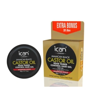 Image of ican London Jamaican Black Castor Oil Edge Control Hair Gel Maximum Hold 80g