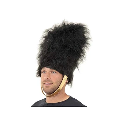 Image of Adult Black Bearskin Hat, 1 Pc. Luxurious &amp; Authentic Design, Perfect Accessory for Cosplay, Festivals, Parties, World Book Day, More Halloween