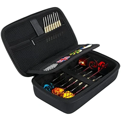 Image of Aenllosi Hard Carrying case for 6 Steel Tip Darts Set Soft Darts, only (Black)