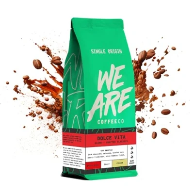 Image of Coffee Beans 1kg Bag, Whole Bean Coffee, Dolce Vita Blend Beans, 100% Arabica &amp; Robusta, Dark Roast Fresh Single Origin (We Are Co)