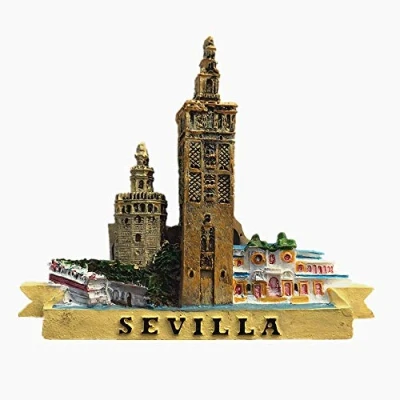 Image of Sevilla Spain 3D Fridge Magnet Travel Souvenir Gift, Home Kitchen Decoration Magnetic Sticker Seville Refrigerator Collection