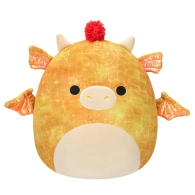 Image of Squishmallows Original 12 Inch Dieric Yellow Dragon with Orange Mane Official Jazwares Large Plush
