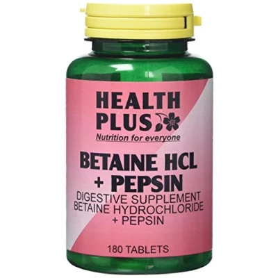 Image of Health Plus Betaine Hcl + Pepsin Digestive Supplement 180 Tablets