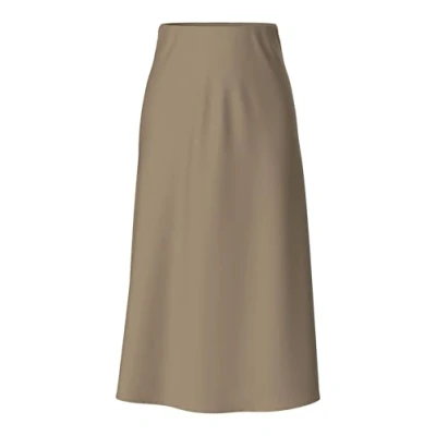 Image of PIECES Women&#039;s Pcfranan Hw Midi Skirt Noos Bc, Fossil, XS