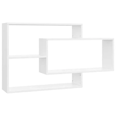 Image of vidaXL Wall Shelf Stylish Storage Solution 3 Open Compartments, White Engineered Wood, 104x20x58.5 cm Ideal for Bedroom, Living Room or Office
