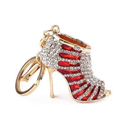 Image of HEEPDD High Heel Keychain, Crystal Rhinestone Keyring Charm Pendent for Girl Women Purse Handbag Phone Bag