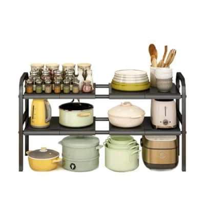 Image of Qupzze Under Sink Rack Shelf Organiser Expandable Storage Organizer Space Saving Tidy for Home Kitchen Bathroom