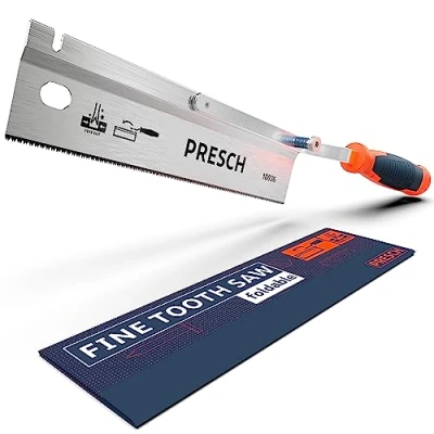 Image of Presch Fine Tooth Saw 250mm Cranked Dovetail with Reversible Handle Handsaw for Wood, Plastic, Craft and Carpenters Flush Cut