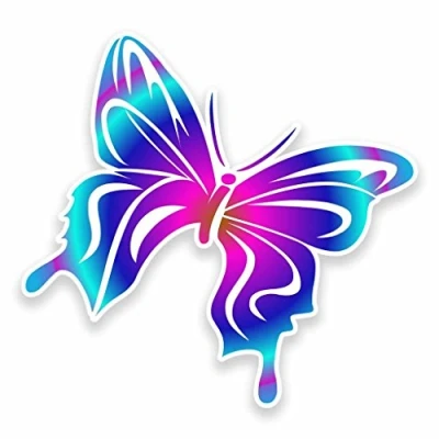 Image of 2 x 15cm/150mm Pretty Butterfly Vinyl Sticker Decal Laptop Car Travel Luggage Label Tag #9594