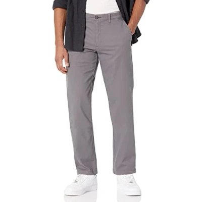 Image of Amazon Essentials Men&#039;s Straight Fit Casual Stretch Chino Trouser, Charcoal, 42W / 28L