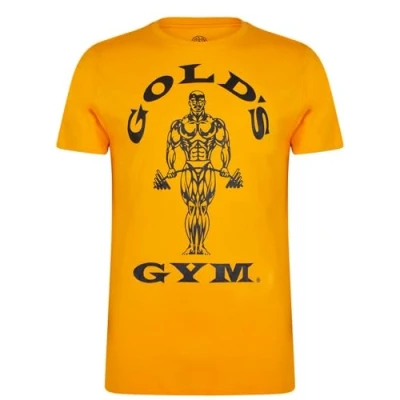 Image of Gold&#039;s Gym Mens Ggtop009 Hooded Long Sleeve Top T Shirt, Gold, S EU