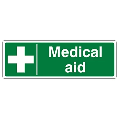 Image of 300mmx100mm Medical Aid Sign Rigid Plastic