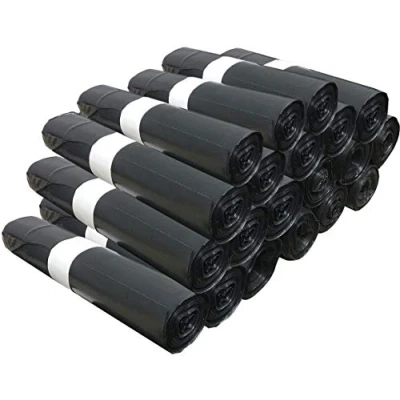 Image of 200 Large Capacity 110L Bin Liners Tie Seal, Heavy Duty, Leak Proof, Opaque Black 20 Rolls of 10 Bags