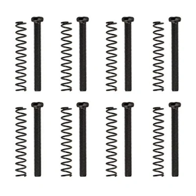 Image of Be In Your Mind 8pcs 3x30mm Humbucker Pickup Screws Spings Electric Guitar Double Coil Frame Kit Ring Surround Mounting Parts Black