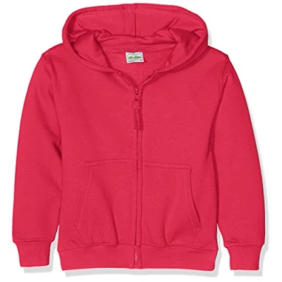 Image of AWDis Boy&#039;s Kids Zoodie Hoodie, Pink (Hot Pink), X Small